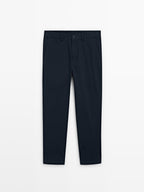 100% cotton slim fit trousers