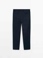 100% cotton slim fit trousers