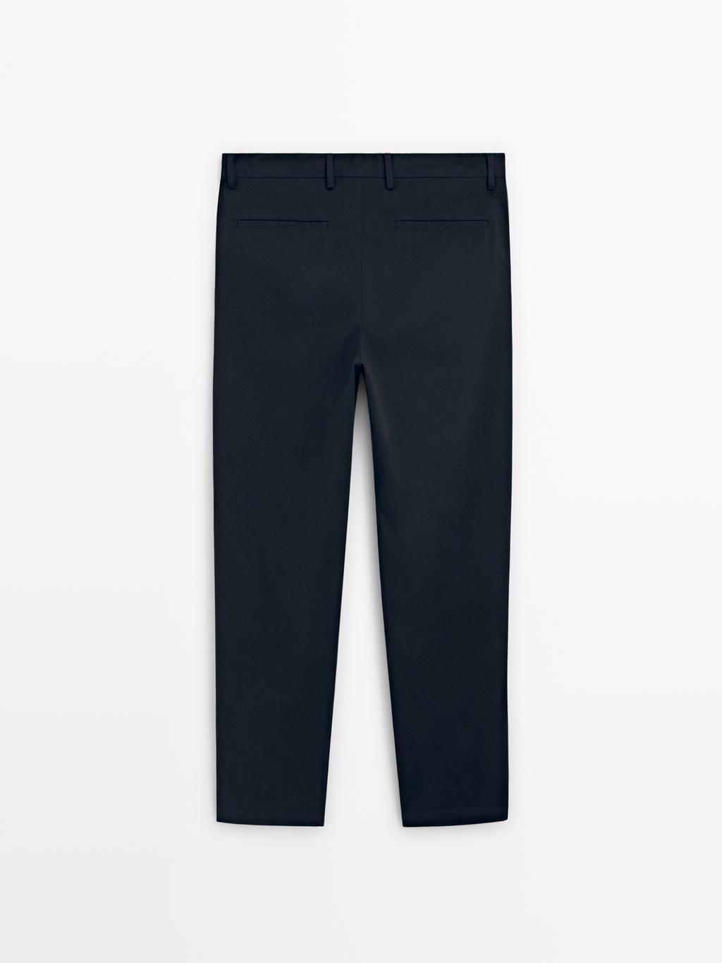 100% cotton slim fit trousers