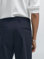 100% cotton slim fit trousers