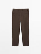Straight-leg pinstripe trousers