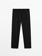 100% linen jogger fit trousers