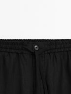 100% linen jogger fit trousers