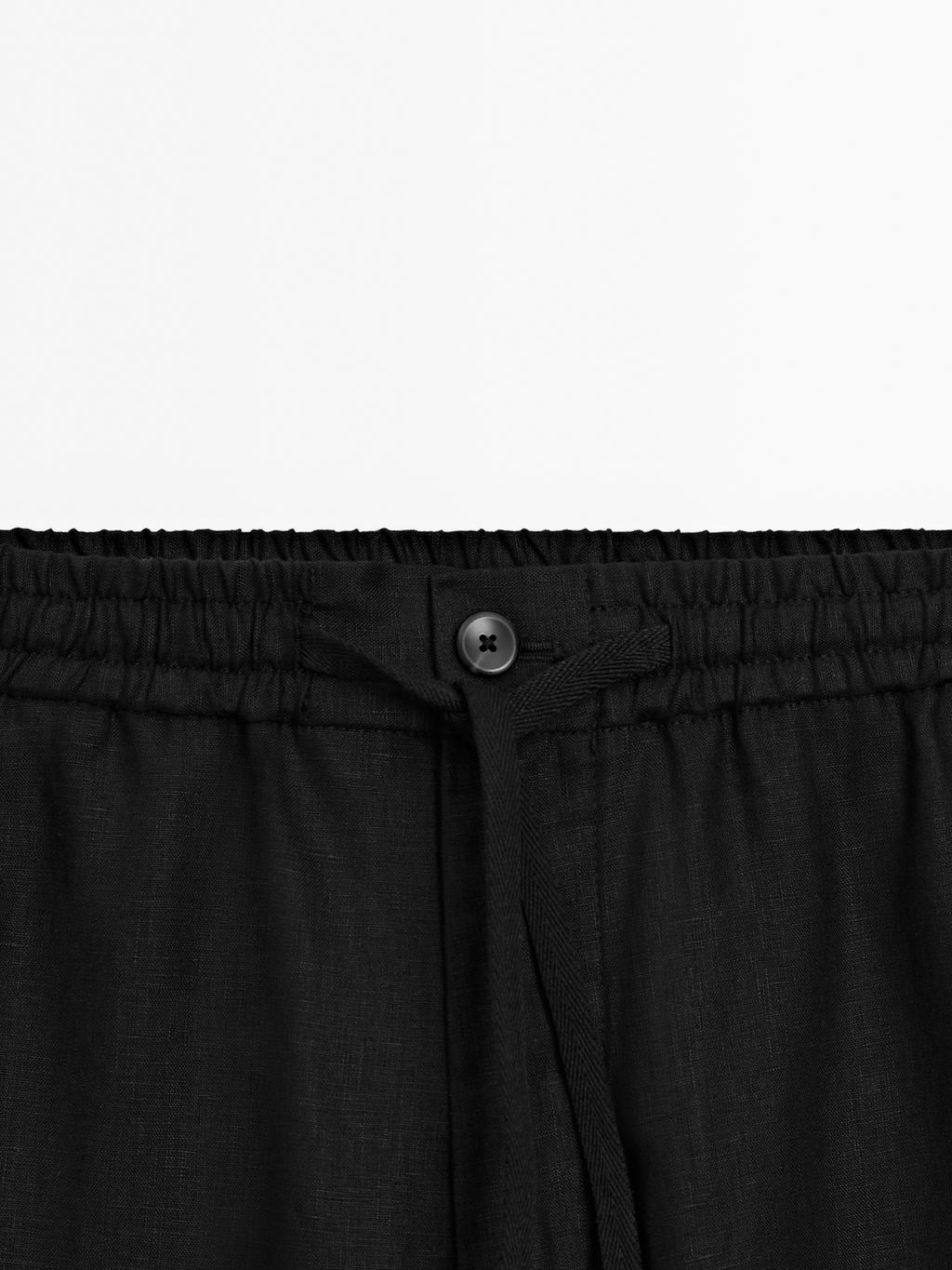 100% linen jogger fit trousers