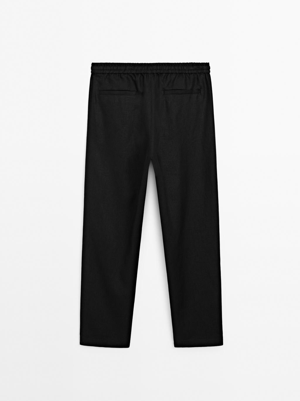 100% linen jogger fit trousers