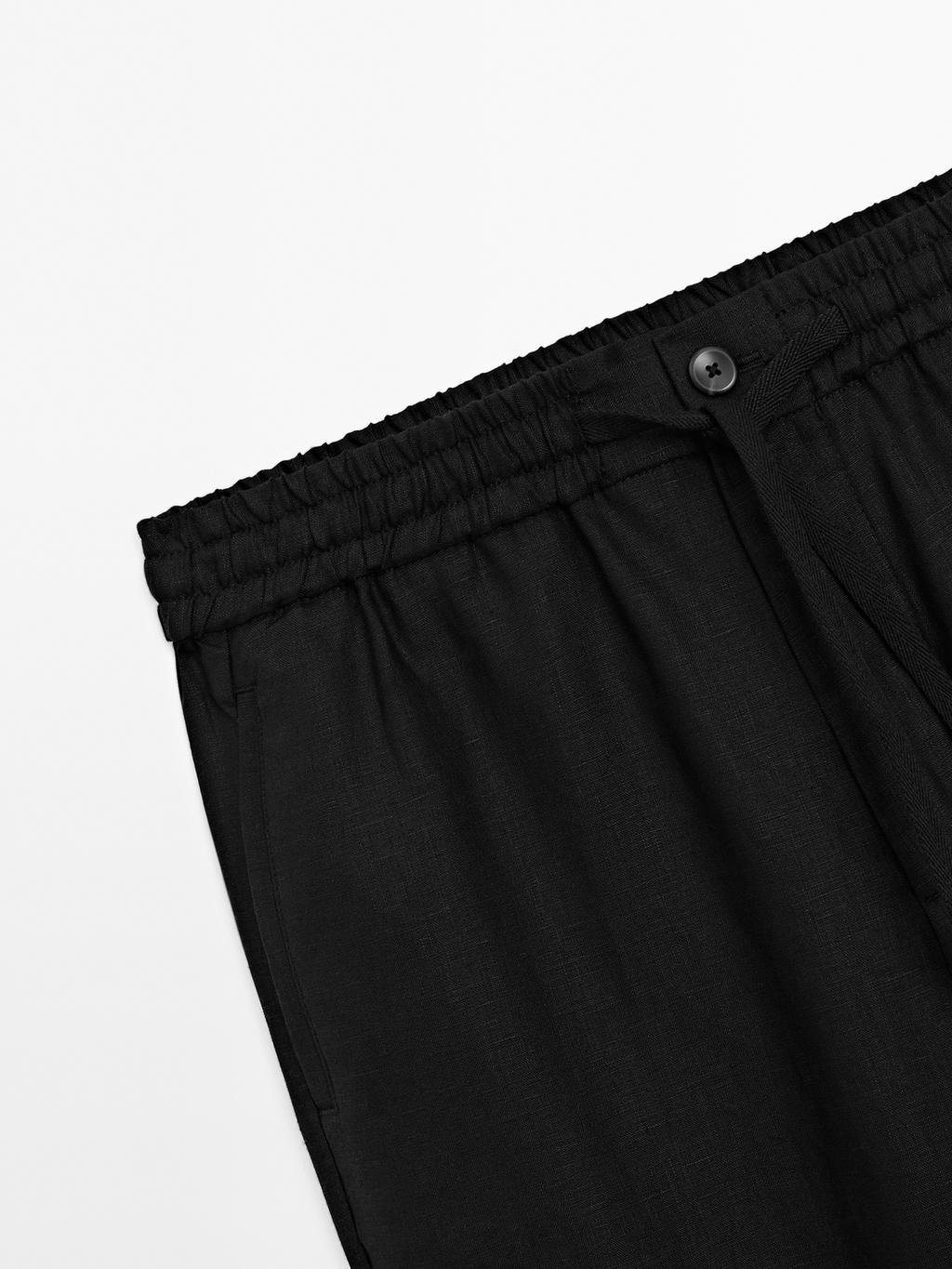 100% linen jogger fit trousers