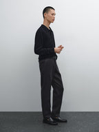 100% linen tapered fit trousers