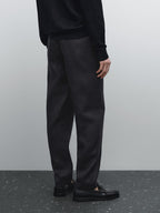 100% linen tapered fit trousers