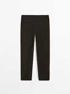 Wool blend jogger fit trousers