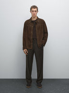 Wool blend jogger fit trousers