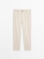 100% cotton relaxed fit trousers
