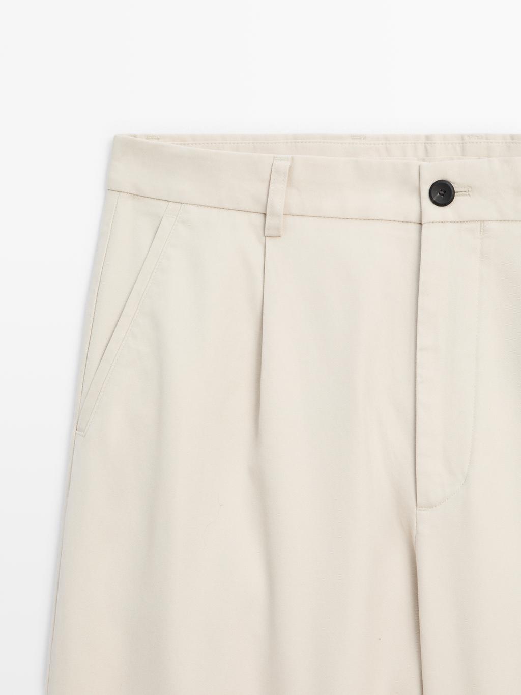 100% cotton relaxed fit trousers
