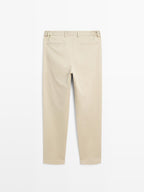 Slim fit trousers with elastic side detail