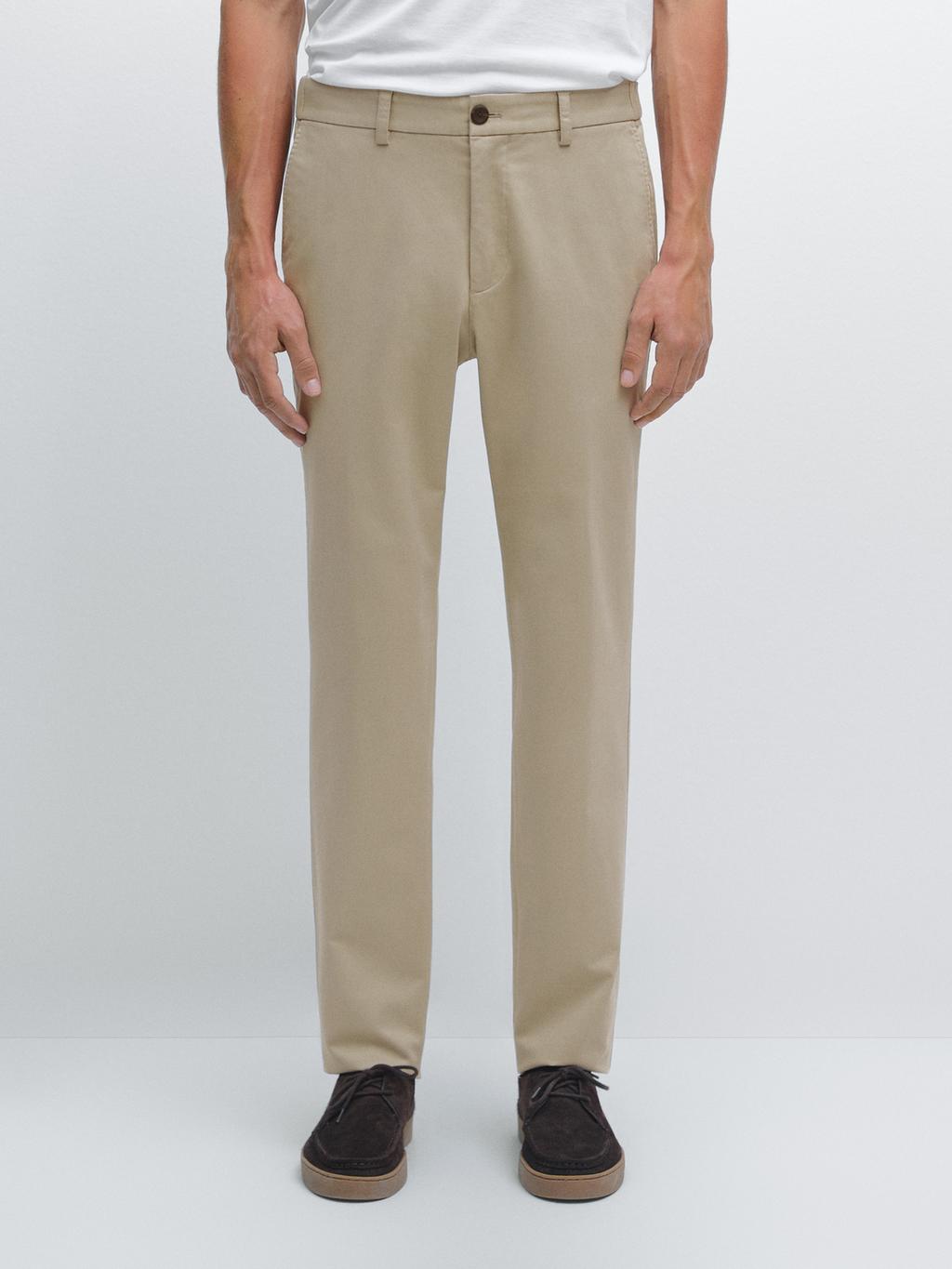 Slim fit trousers with elastic side detail