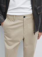 Slim fit trousers with elastic side detail