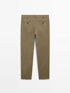 Slim fit textured trousers