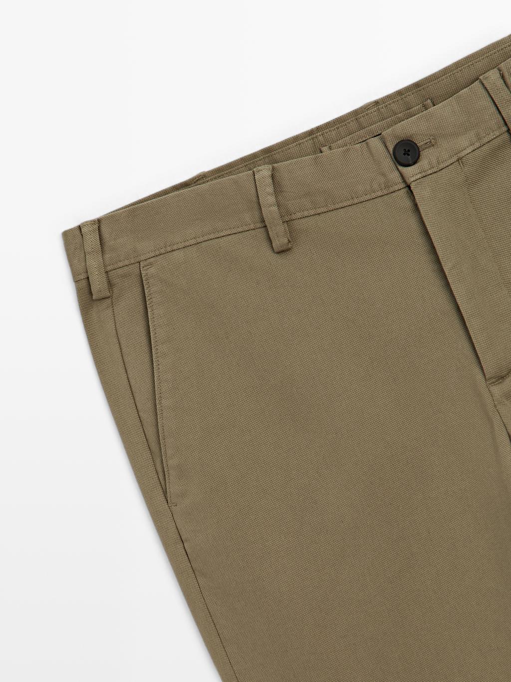 Slim fit textured trousers