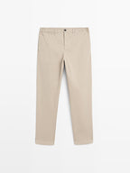 Cotton blend jogger fit trousers