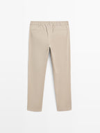 Cotton blend jogger fit trousers