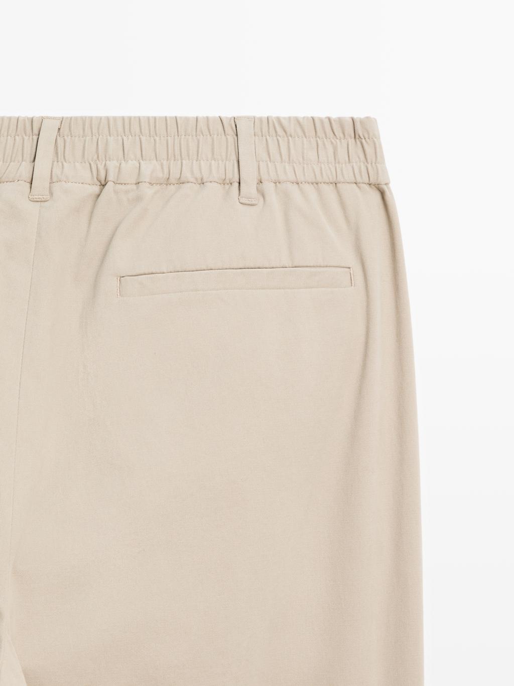 Cotton blend jogger fit trousers