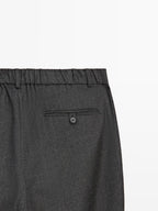 Straight-leg check texture trousers