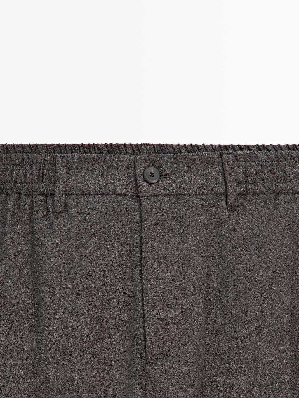 100% wool trousers with elasticated waistband