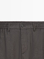 100% wool trousers with elasticated waistband