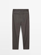 100% wool trousers with elasticated waistband