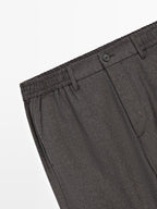 100% wool trousers with elasticated waistband