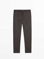 Houndstooth wool blend trousers
