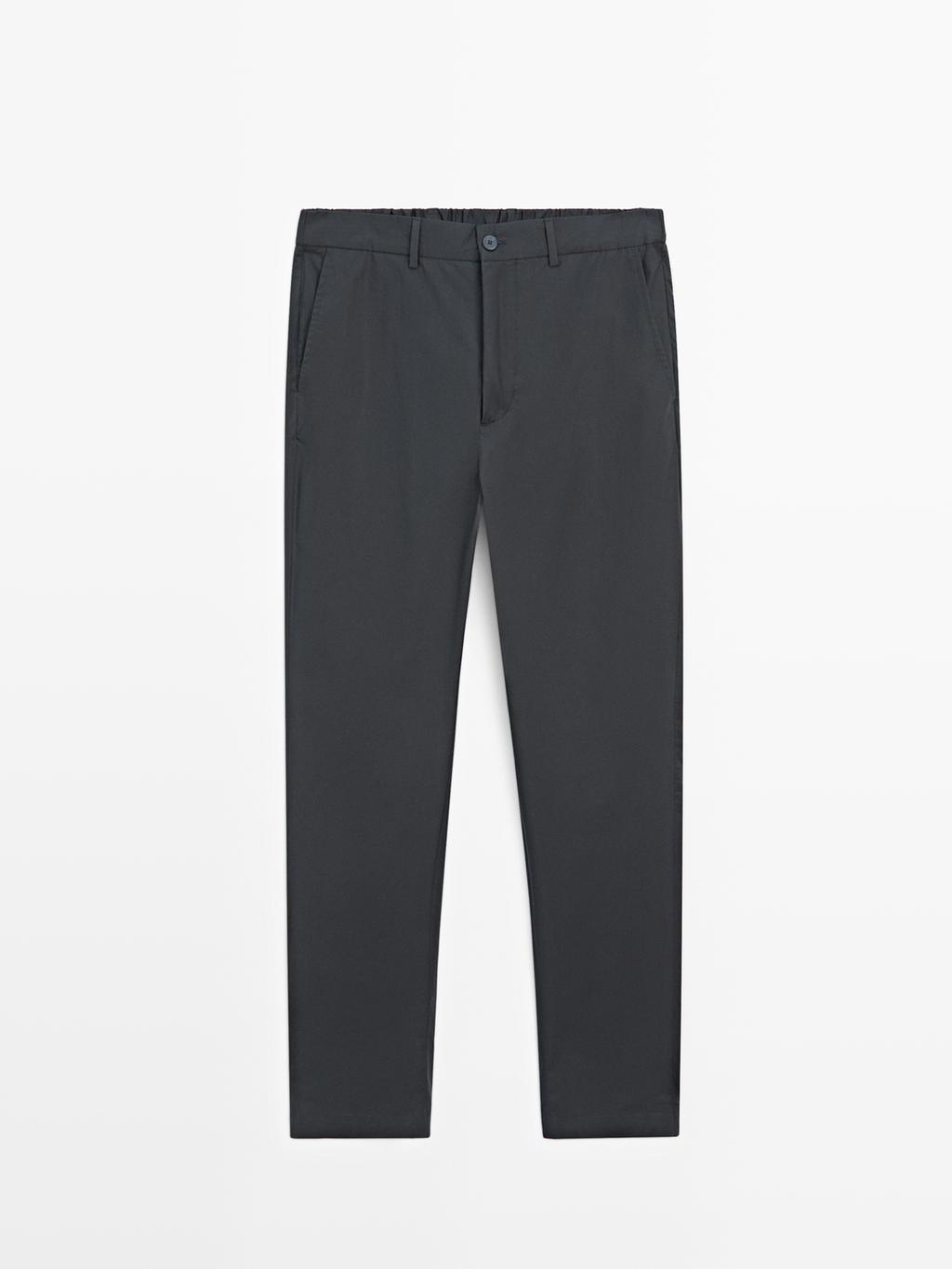 Jogger fit poplin trousers