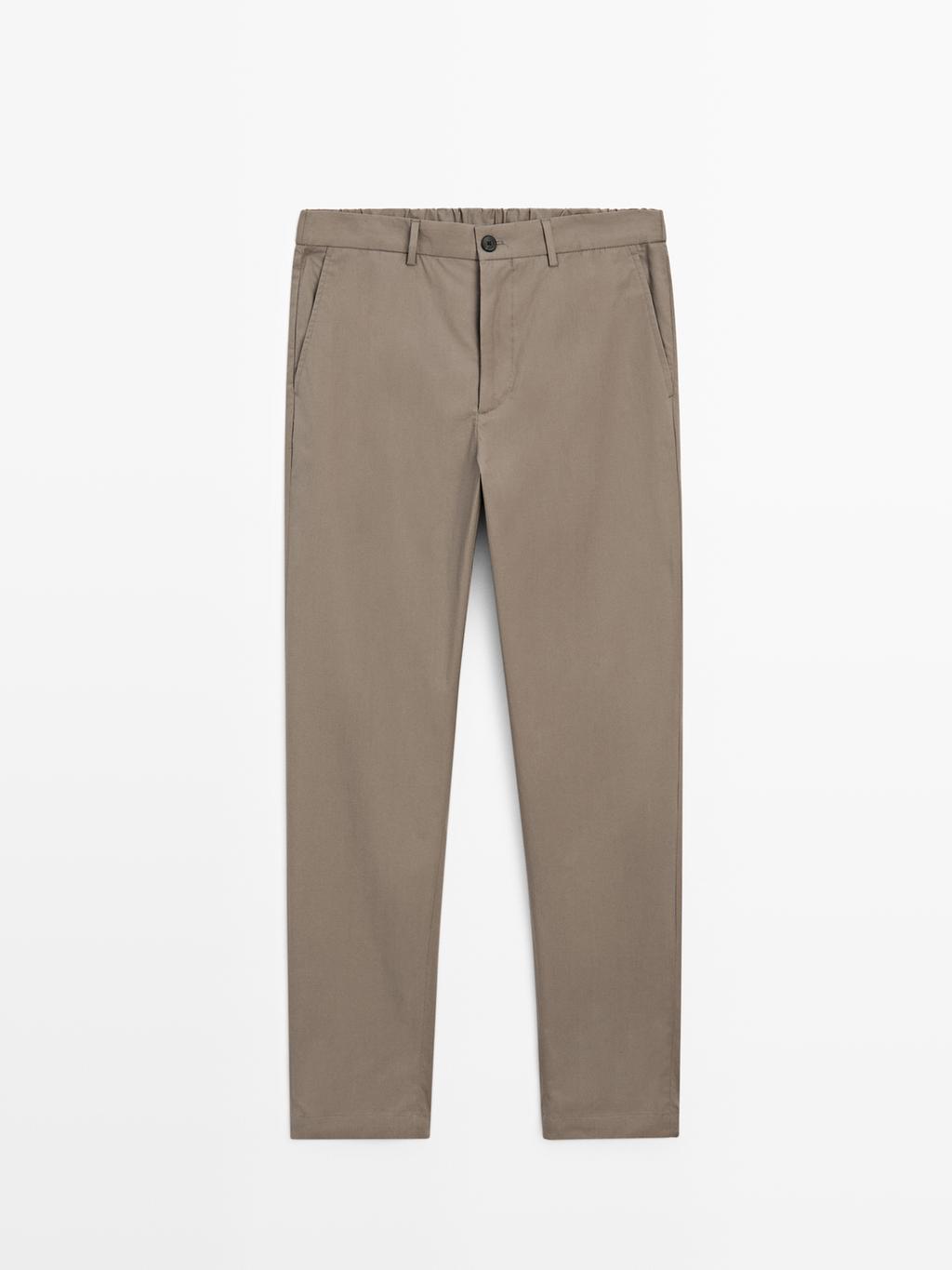 Jogger fit poplin trousers
