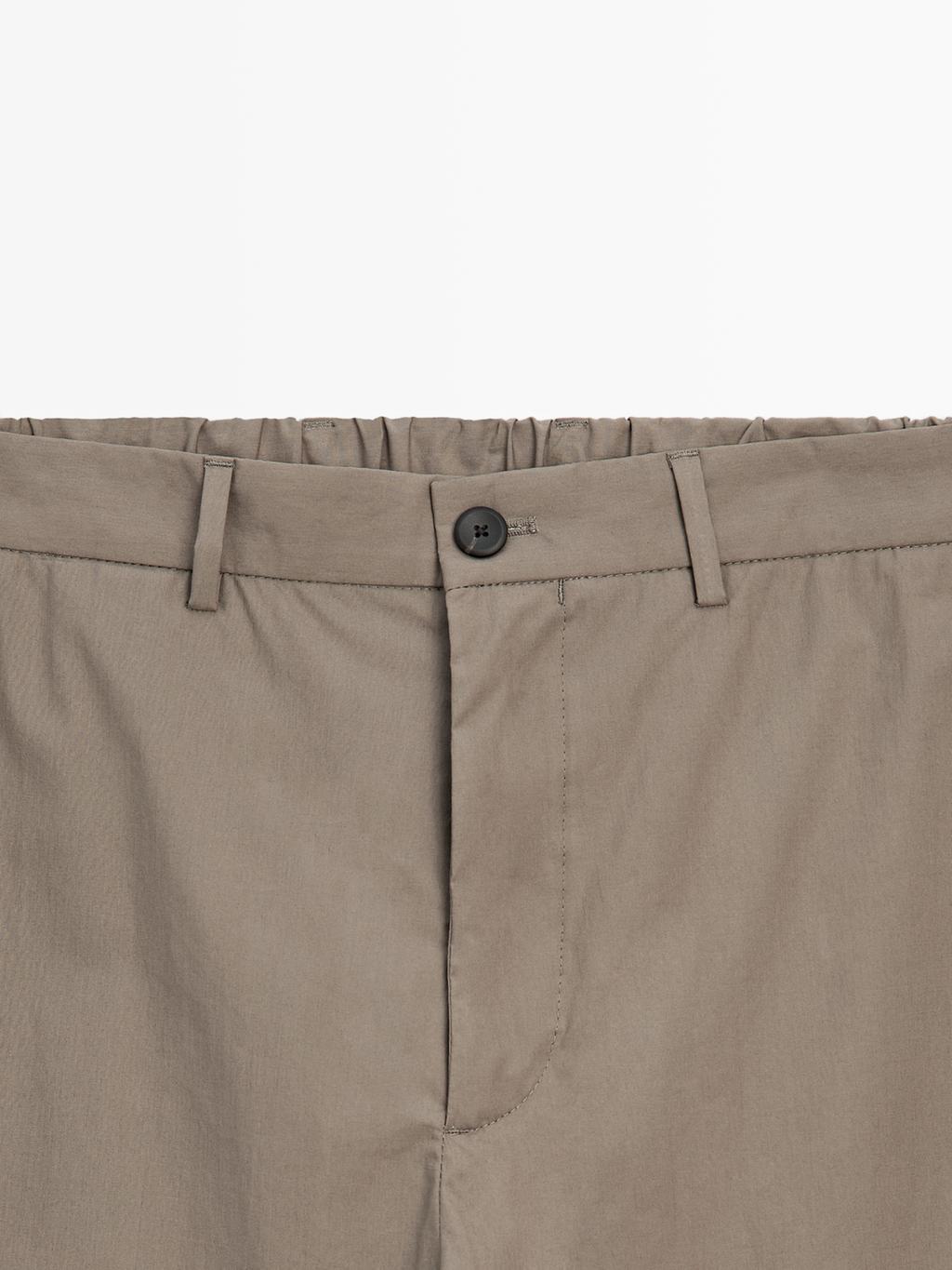 Jogger fit poplin trousers