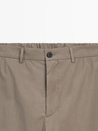 Jogger fit poplin trousers