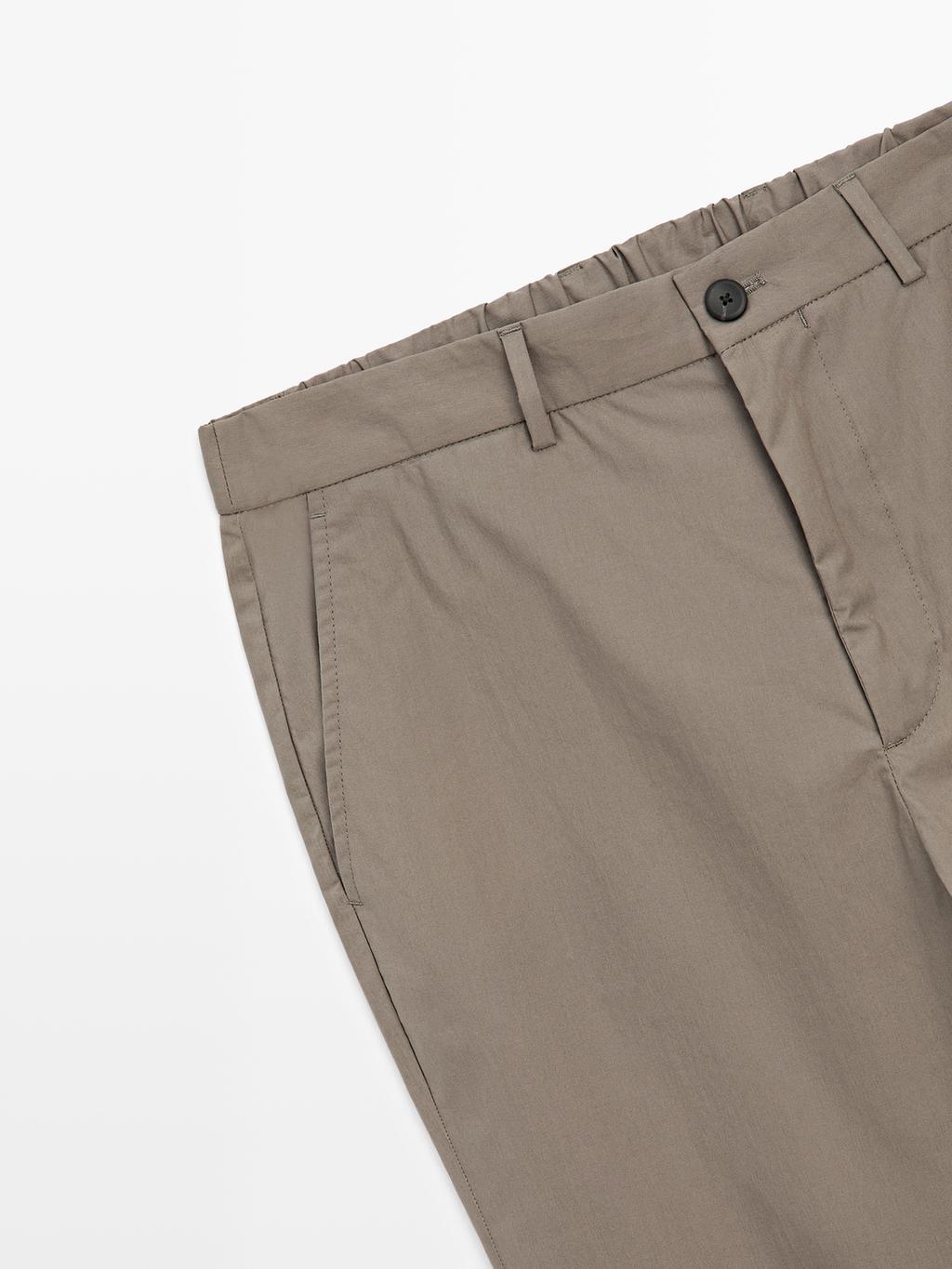 Jogger fit poplin trousers