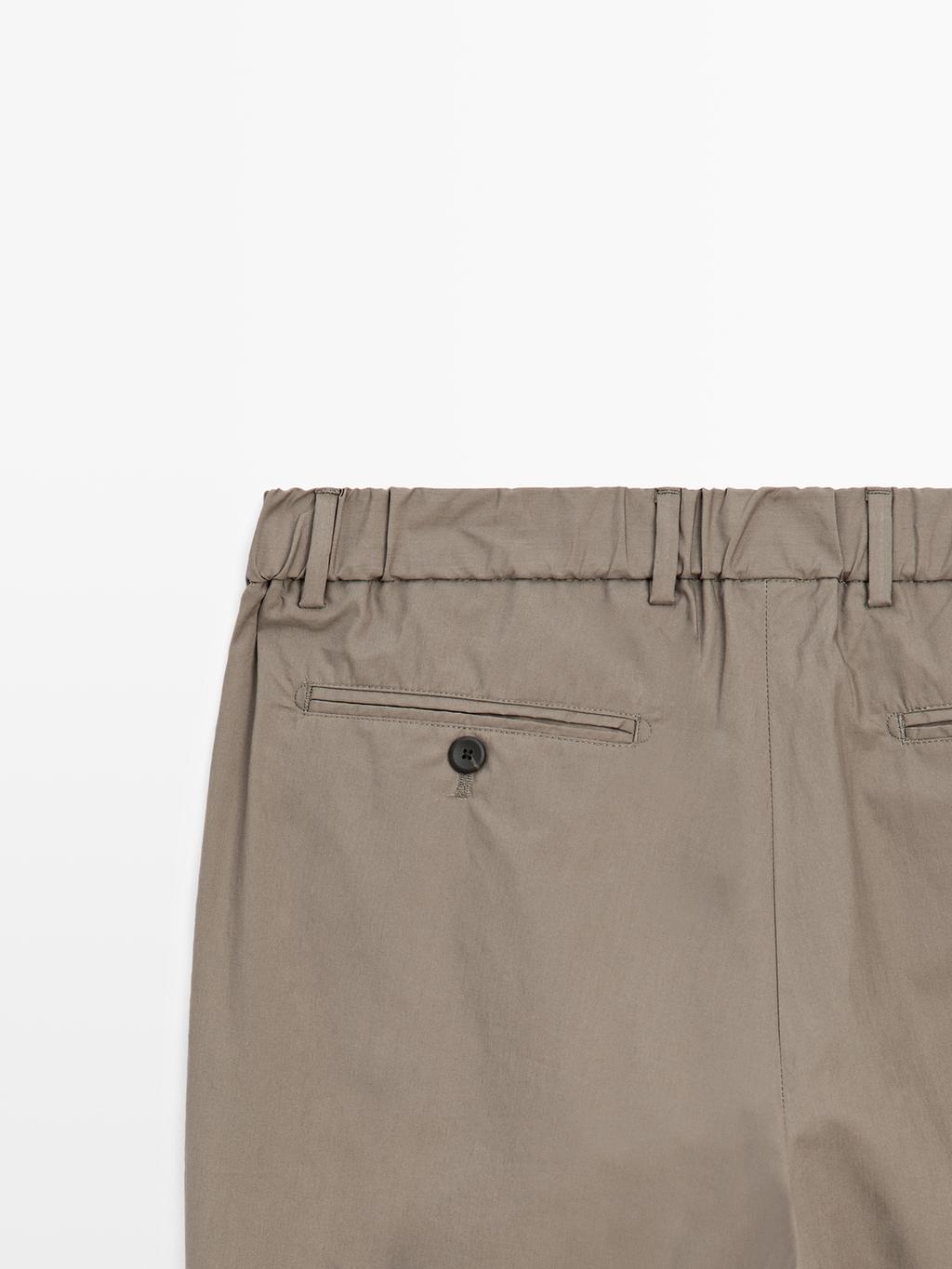 Jogger fit poplin trousers