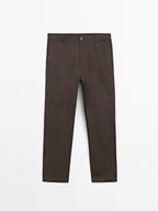 100% cotton wide-leg trousers