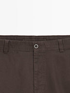 100% cotton wide-leg trousers