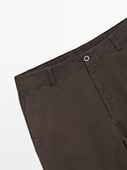 100% cotton wide-leg trousers