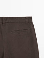 100% cotton wide-leg trousers