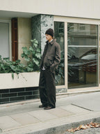 100% cotton wide-leg trousers