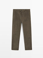 Straight-leg corduroy trousers
