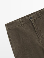 Straight-leg corduroy trousers