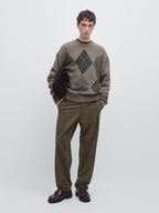 Straight-leg corduroy trousers