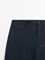 100% linen regular fit trousers