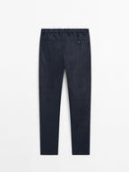100% linen regular fit trousers