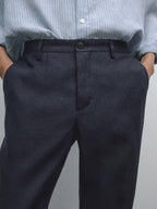 100% linen regular fit trousers