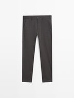 Slim fit twill trousers