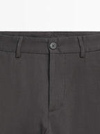 Slim fit twill trousers