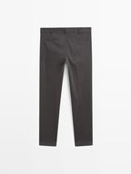 Slim fit twill trousers